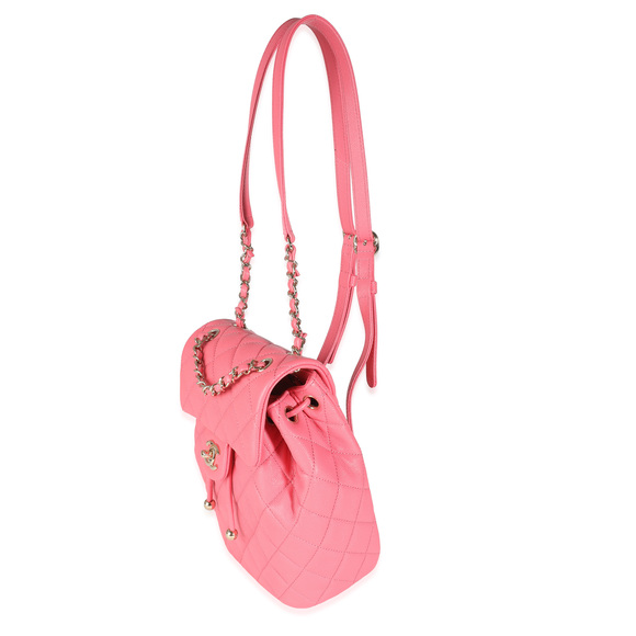 Chanel Pink Quilted Caviar Drawstring Backpack - Picture 6 of 6